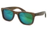 Nebelkind Holz Sonnenbrille Bamboobastic Dunkelbraun aus Bambus (grün verspiegelt) unisex -