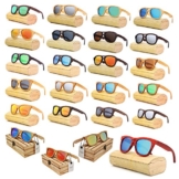 Wayfarer Bambus Vollholz Sonnenbrille Fashion Unisex #66 Blue Iridium -